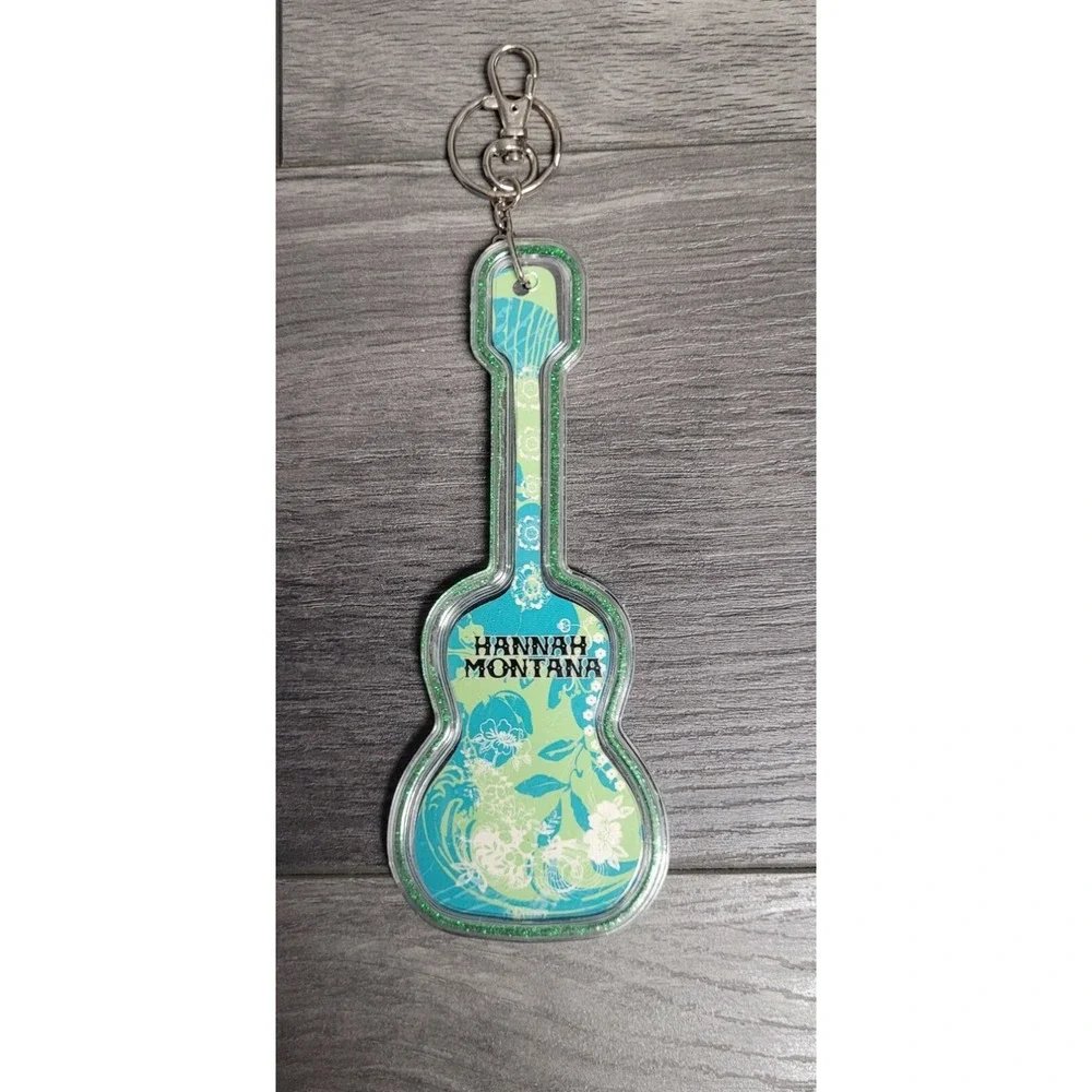 Hannah Montana Secret Star 5 inch Guitar Keychain Blue/Green